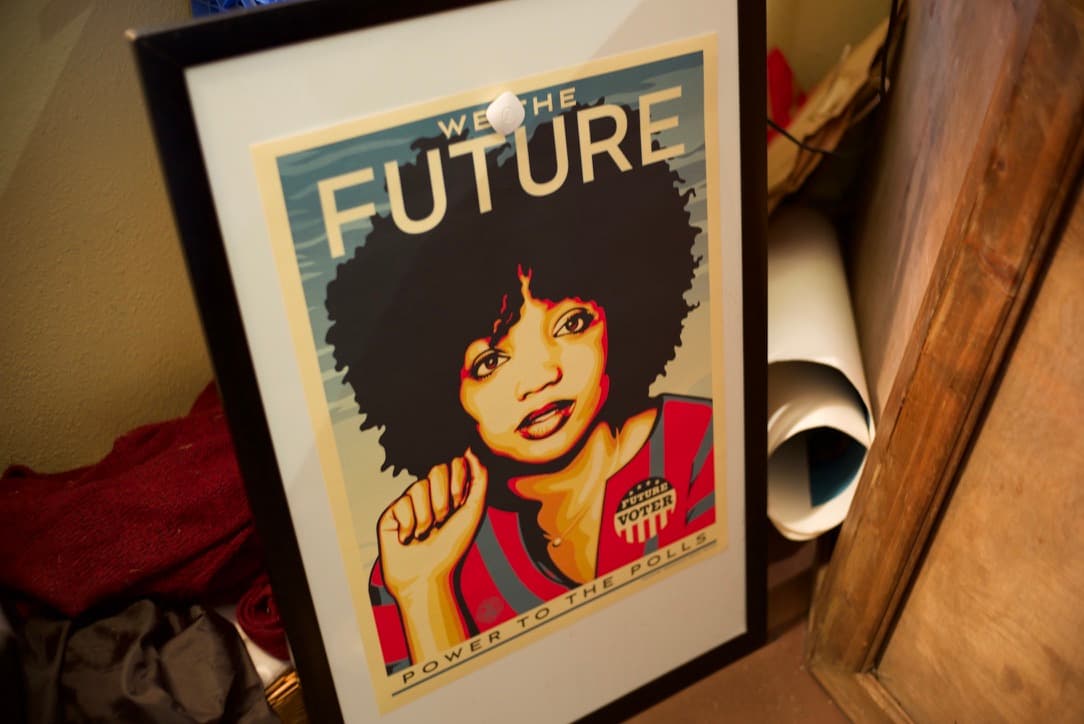 we the future art print at estelita's library